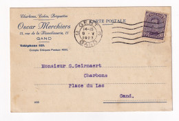 Belgique 1923 Gand Gent Oscar Merchiers Charbons Cokes Briquettes Charbonnage Du Gouffres Coal - Covers & Documents