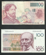 BELGIQUE - 2 BILLETS DE 100 FRANCS - 100 Francos