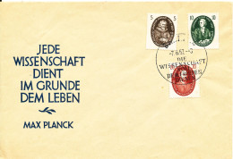 Germany DDR FDC 7-6-1957 MAX PLANCK Complete Set Of 3 With Cachet - 1950-1970