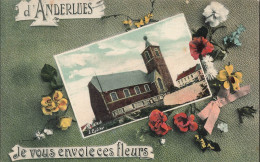 BELGIQUE - Anderlues - Je Vous Envoie Ces Fleurs D'Anderlues - L'Eglise - Edit.D Samain - Carte Postale Ancienne - Anderlues