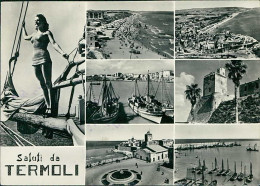 TERMOLI ( CAMPOBASSO ) SALUTI / VEDUTINE / PIN UP - EDIZIONE SPINOZZI - SPEDITA - 1960s ( 21033) - Campobasso