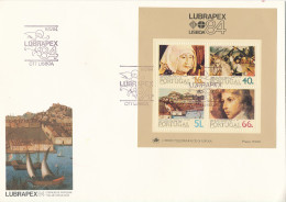 Portugal FDC 9-5-1984 Souvenir Sheet Lubrapex 84 With Cachet (big Size Cover) - FDC