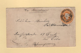 Inde - 1893 - Sea Post Office - Entier Postal Destination Allemagne - Other & Unclassified