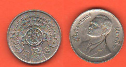 Thailand 2 Bath 1985 Tailandia Rama IX° The Tress Nockel Coin K 178 Fao - Thailand