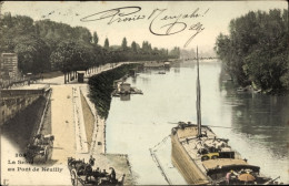 CPA Neuilly Sur Seine Hauts De Seine, Kutsche, Brücke, Schiff - Other & Unclassified