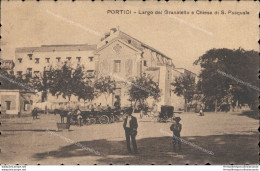 Ar7 Cartolina Portici Largo Del Granatello E Chiesa Di S.pasquale 1923 Napoli - Napoli (Naples)