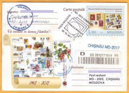 2017 Moldova Moldavie Moldau FDC The Moldavian Organized Philatelic Movement Is 50 Years Old. Postcard - Journée Du Timbre