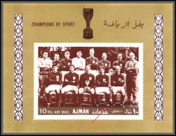 Ajman - 4601b/ Bloc N°57 B RAR Overprint England World Champion 1966 Team Football Players Soccer ** MNH - 1966 – England