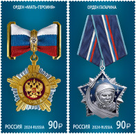 Russia 2024. Mother-Heroine Order And Order Of Gagarin (MNH OG) Set Of 2 Stamps - Neufs
