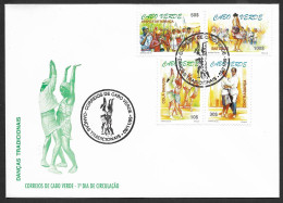 Cabo Verde Cap Vert Danse Folklorique Musique FDC 1999 Cape Verde Folk Dance Music FDC - Cape Verde