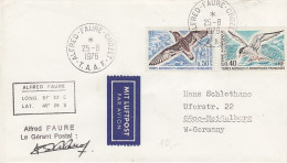 TAAF Cover  Signature Gérant Postal  Ca Alfred Faure / Crozet 25.8.1976 (ME227) - Covers & Documents