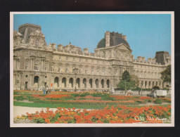 Albert Monier : Paris (75) - Les Parterres Fleuris Du Square Du Carrousel Et Les Bâtiments Du Palais Du Louvre - Monier