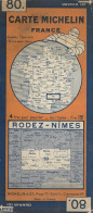 Carte Michelin  De France - Carte 80 -  Foix - Rodez - Nîmes - Wegenkaarten