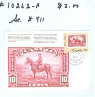 CANADA 1982. -- Mounted Police Montée; GRC / RCMP; Gendarmerie; Sc. # 223 + 911; Carte Souvenir Card (10262-A) - Cartas & Documentos