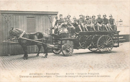 POMPIERS - Anvers - Corps De Pompiers - Chariot De Transport De Personnel Et De Matériel - Carte Postale Ancienne - Firemen