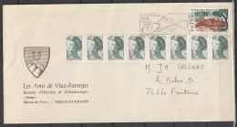 LIBERTE DE GANDON N°2178x8 + 2401 Filitosa Sur Lettre De Faverges 74 - Storia Postale