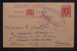 MAURICE - Entier Postal Pour La France En 1944 Avec Cachet De Censure - L 153403 - Mauritius (...-1967)