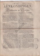 Mechelen - Krant 1824 Aenkondigingen Plakkaerten En Berichten  Verkoop Van Gronden  (V3204) - Algemene Informatie