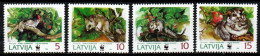 Lettland Latvija 1994 - Mi.Mr. 378 - 381 - Postfrisch MNH - Tiere Animals Siebenschläfer WWF - Rodents