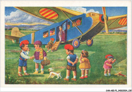 CAR-ABIP1-0066-AVIATION - Un Avion Et Des Enfants - Autres & Non Classés