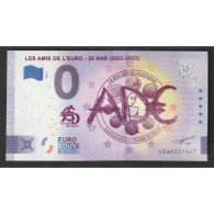 FRANCE - BILLET DE 0 EURO SOUVENIR - LES AMIS DE L'EURO - 20 ANS (2003-2023) - Pruebas Privadas