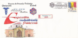 FRENCH INDUSTRIAL EXHIBITION IN TIMISOARA, REGISTERED SPECIAL COVER, 1991, ROMANIA - Cartas & Documentos