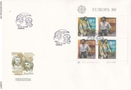 EUROPA CEPT Portugal/1980 - Europa CEPT - Mini Sheet - FDC 14-04-1980 - FDC