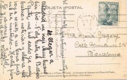 55428. Postal MADRID 1955. Vista Fuente Neptuno Y Paseo Del Prado, Animada - Brieven En Documenten