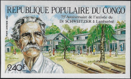 Congo Brazza 1988 Y&T PA 380 En Feuillet De Luxe. Albert Schweitzer. Médecin, Théologien, Musicien, Nobel Paix 1952 - Albert Schweitzer