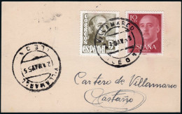 León - Edi O TP 1143 - Postal Mat "Villamarco 21/05/55" - Brieven En Documenten