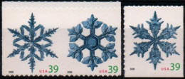 USA 2006, Scott 4109 4110 4112, MNH, Booklet, Perf 11.25*11, Christmas, Snowflakes - Unused Stamps
