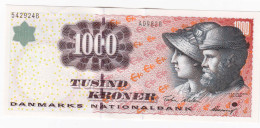 Denmark 1000,  1,000 Kroner. 1998. OLD Sign/Star. Kvl. 001. A0981B. Bodil Nyboe Andersen - Denemarken