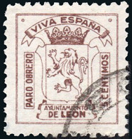León - Guerra Civil - Em. Local Nacional - Allpeuz O 4 - "5 Cts. Ayuntamiento" - Nationalistische Ausgaben