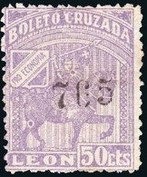 León - Guerra Civil - Em. Local Nacional - Allpeuz (*) 24 - "50 Cts. Boleto Cruzada" - Nationalistische Ausgaben