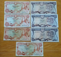 Cyprus Lot 7 Banknotes 500+3*1 Lire+3*50 Cent 1982-1993 - Cyprus