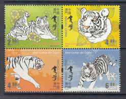 2022 Macau Year Of The Tiger Complete Block Of 4  MNH - Unused Stamps