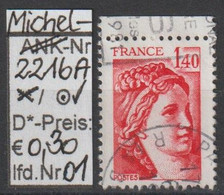 1980 - FRANKREICH - FM/DM "Sabine (Gandon)" 1,40 Fr Lebhaftrot - O Gestempelt - S.Scan (fr 2216Ao 01) - 1977-1981 Sabine De Gandon