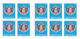 2022 Monaco Coat Of Arms Definitive Complete Booklet Of 10 MNH @ WELL BELOW FACE VALUE!! - Unused Stamps