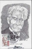 France 1974 Y&T 1824 Sur Carte Maximum. Albert Schweitzer. Médecin, Théologien Protestant, Musicien, Nobel Paix 1952 - Albert Schweitzer