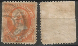 USA 1879  Bank Notes C.15 Webster Red Orange American B.N.Print Soft-porous Yellowish Paper SC.# 189 Used - Usados