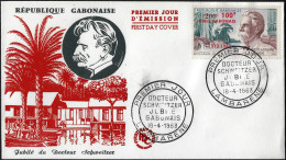 Gabon 1963 Y&T PA 11 Sur FDC. Albert Schweitzer. Médecin, Théologien Protestant, Musicien, Nobel Paix 1952 - Albert Schweitzer