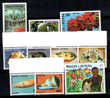 Wallis-et-Futuna 1985-86 Yv. 322, 335-343 Neuf ** 100% Flore, Fleurs, Faune Marine, Sports - Ungebraucht