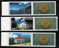 Polynésie Française 1986 Yv. 193-195 Neuf ** 100% Poste Aérienne Bâtiments, Paysages, Vues - Unused Stamps