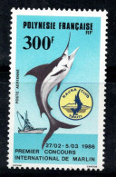 Polynésie Française 1986 Yv. 190 Neuf ** 100% Poste Aérienne Pêche Au Marlin, Poissons - Unused Stamps