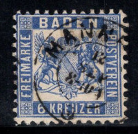 Baden 1862 Mi. 19 Oblitéré 100% 6 KR, Armoiries - Andere & Zonder Classificatie