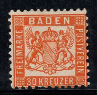 Baden 1862 Mi. 22 Sans Gomme 60% 30 Kr, Armoiries - Andere & Zonder Classificatie