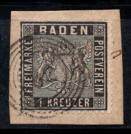 Baden 1860 Mi. 9 Oblitéré 100% 1 KR, Armoiries - Andere & Zonder Classificatie