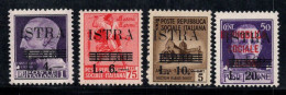 Istrie (Pula) 1945 Sass. 37-40 Neuf ** 100% Surimprimé ISTRA, Ancône... - Yugoslavian Occ.: Istria