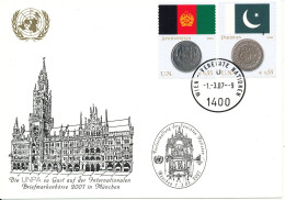 Austria UN Vienna Show Card München 1-3/3-2007 FLAG Pakistan And Afganistan On The Stamps - Covers & Documents
