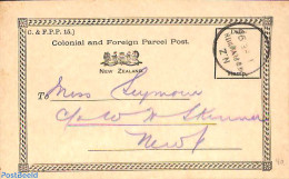 New Zealand 1896 Colonial And Foreign Parcel Post From New Plymouth Post Office, Postal History - Covers & Documents